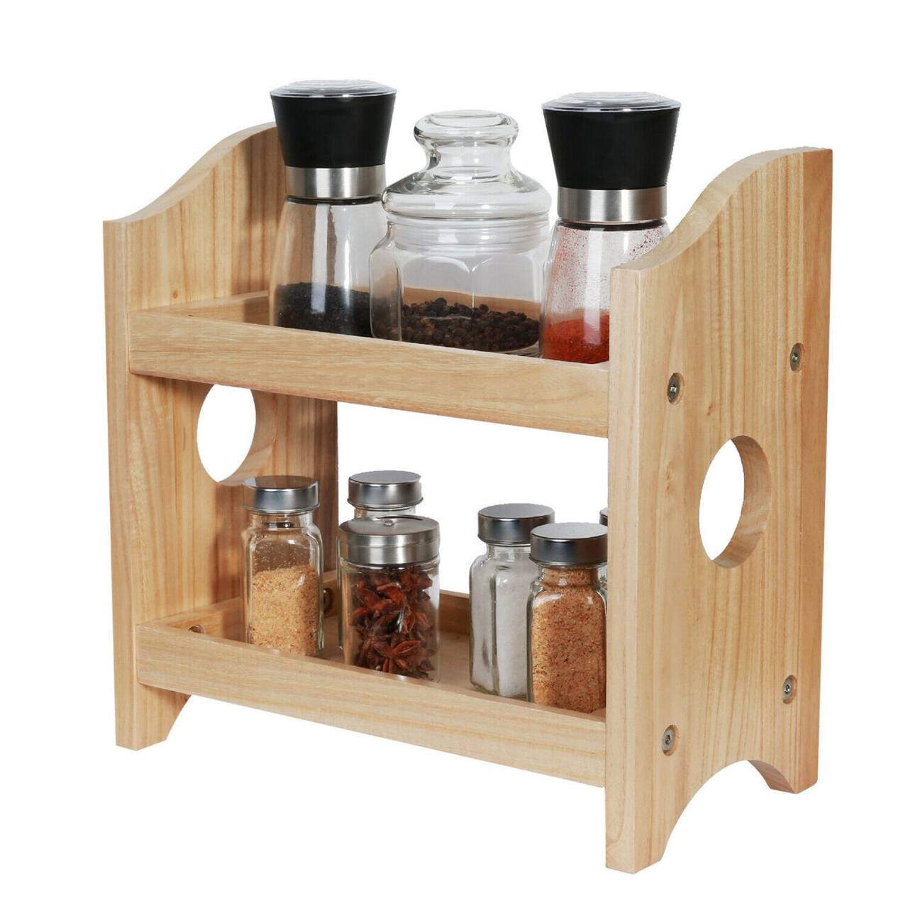 NEX™ 2-Tier Wood Spice Rack Countertop Organizer